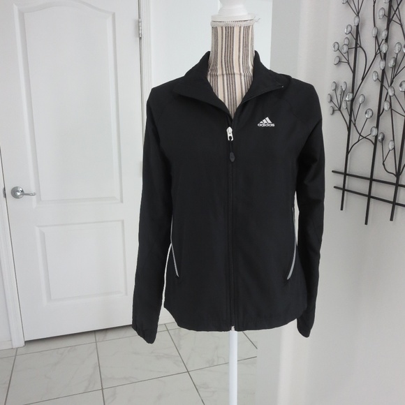 adidas Jackets & Blazers - Adidas Black Full Front Zip Lightweight Jacket